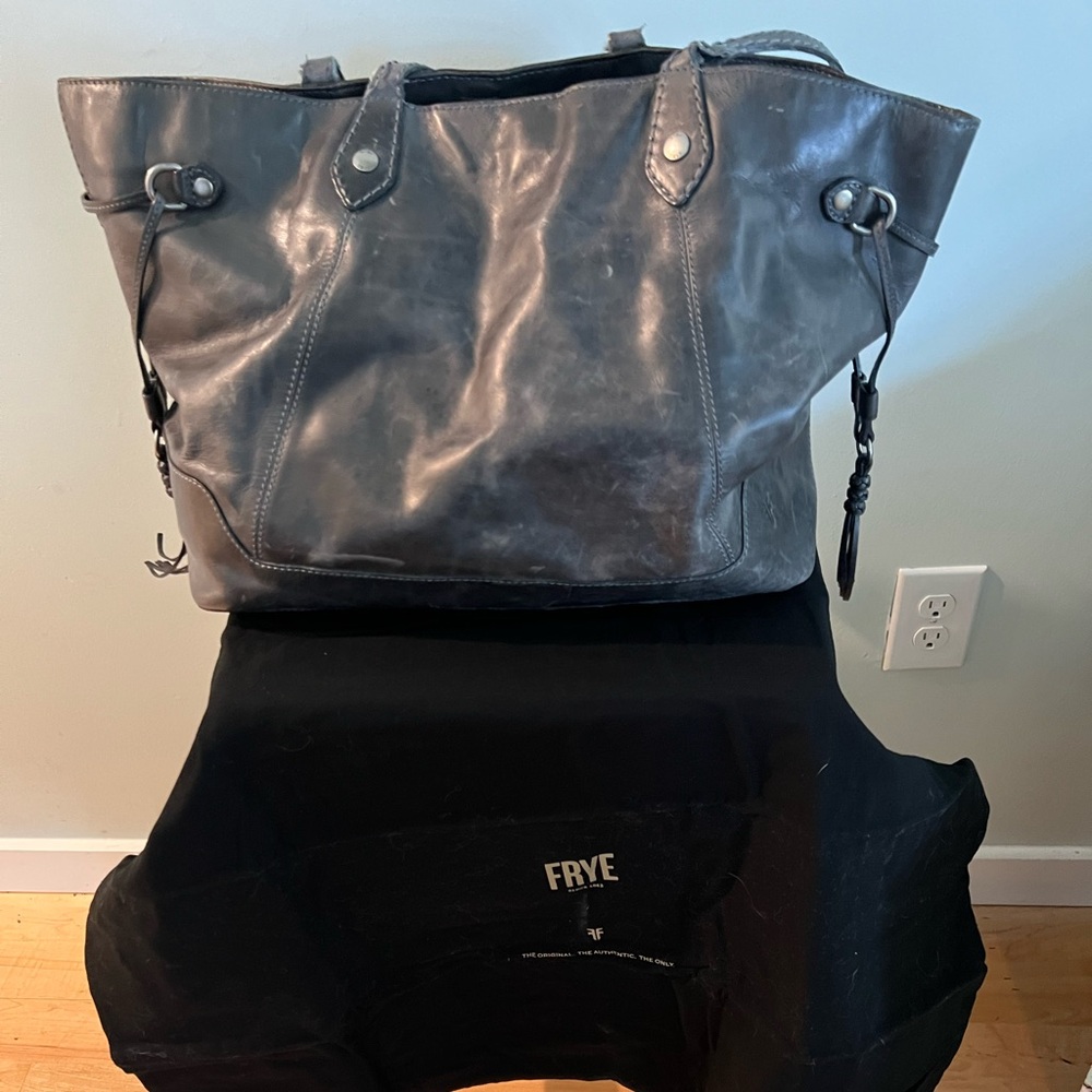 Frye Gray Leather Melissa Carryall